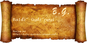 Baló Gyöngyi névjegykártya